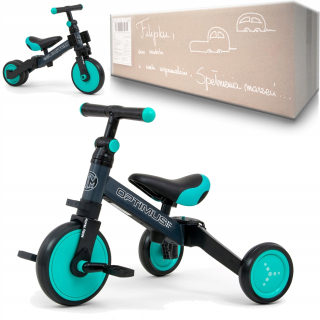 Milly Mally Optimus 18" balančný bicykel, čierna, tyrkysová